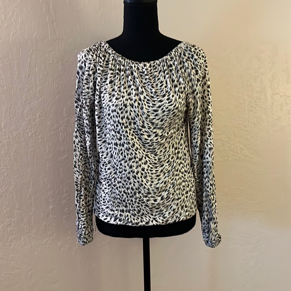 Anthropologie Black and White Long Sleeve Top